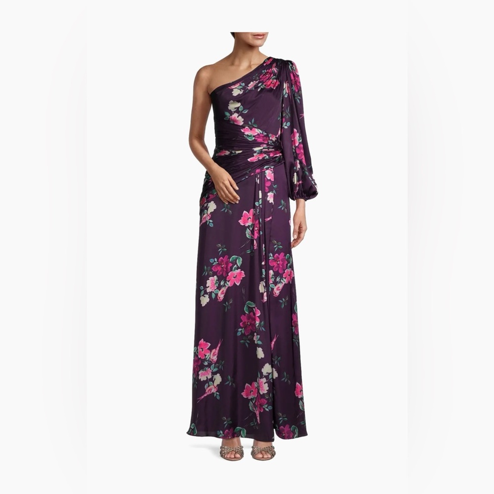 Mac Duggal leena Floral One-Shoulder Gown